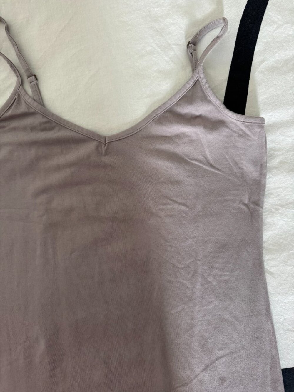 Like NEW Taupe Spaghetti Strap Bodycon Mini Dress Sz L - Picture 2 of 6